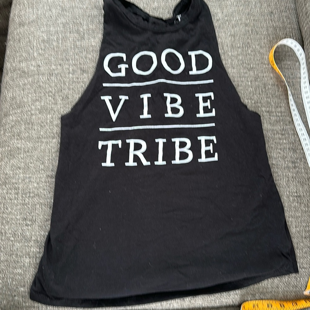 FIT Good Vibe Tribe Braided Open Back Tank Top S